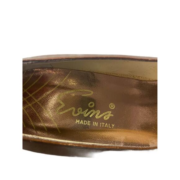 VTG 80s/90s David Evins Chestnut Leather Pumps Heels Shoes Made in Italy Sz 9B - Picture 3 of 10